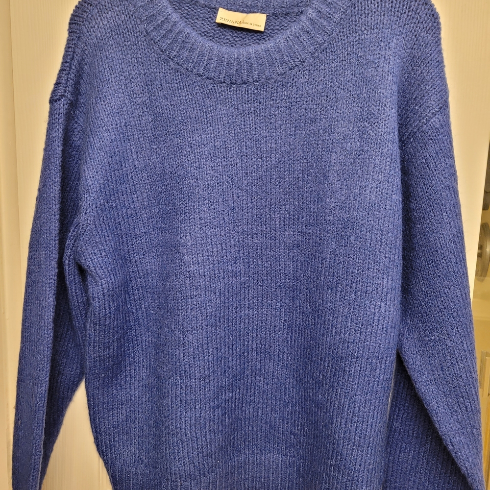 Zenana Outfitters Royal Blue Crewneck Sweater